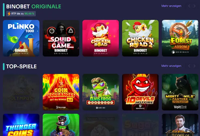 BinoBet Casino games