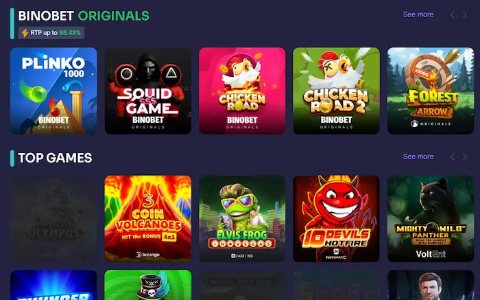 BinoBet Casino games